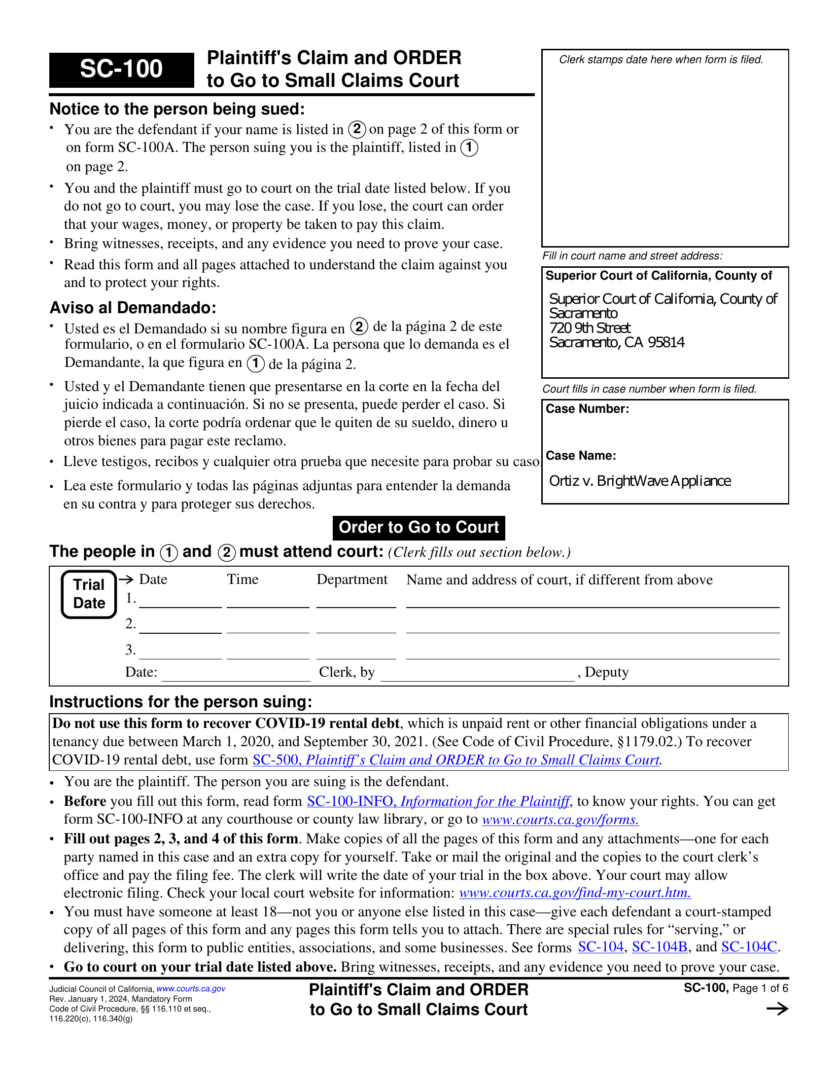 SC-100 page 1